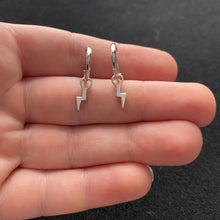 Load image into Gallery viewer, Lightning bolt hoop earrings
