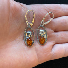 Load image into Gallery viewer, Amber cheetah hoops

