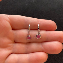 Load image into Gallery viewer, July birthstone hoop earrings

