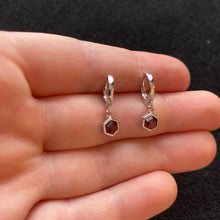 Load image into Gallery viewer, Red garnet hoop earrings
