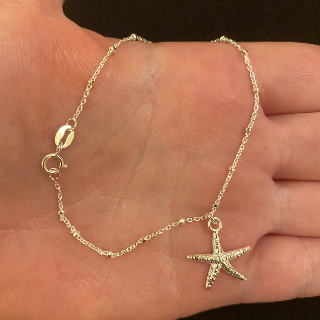 Sterling silver starfish bracelet
