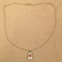 Load image into Gallery viewer, Ghost with pumpkin necklace
