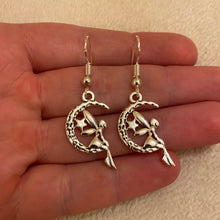 Load image into Gallery viewer, Fairy on the moon earrings
