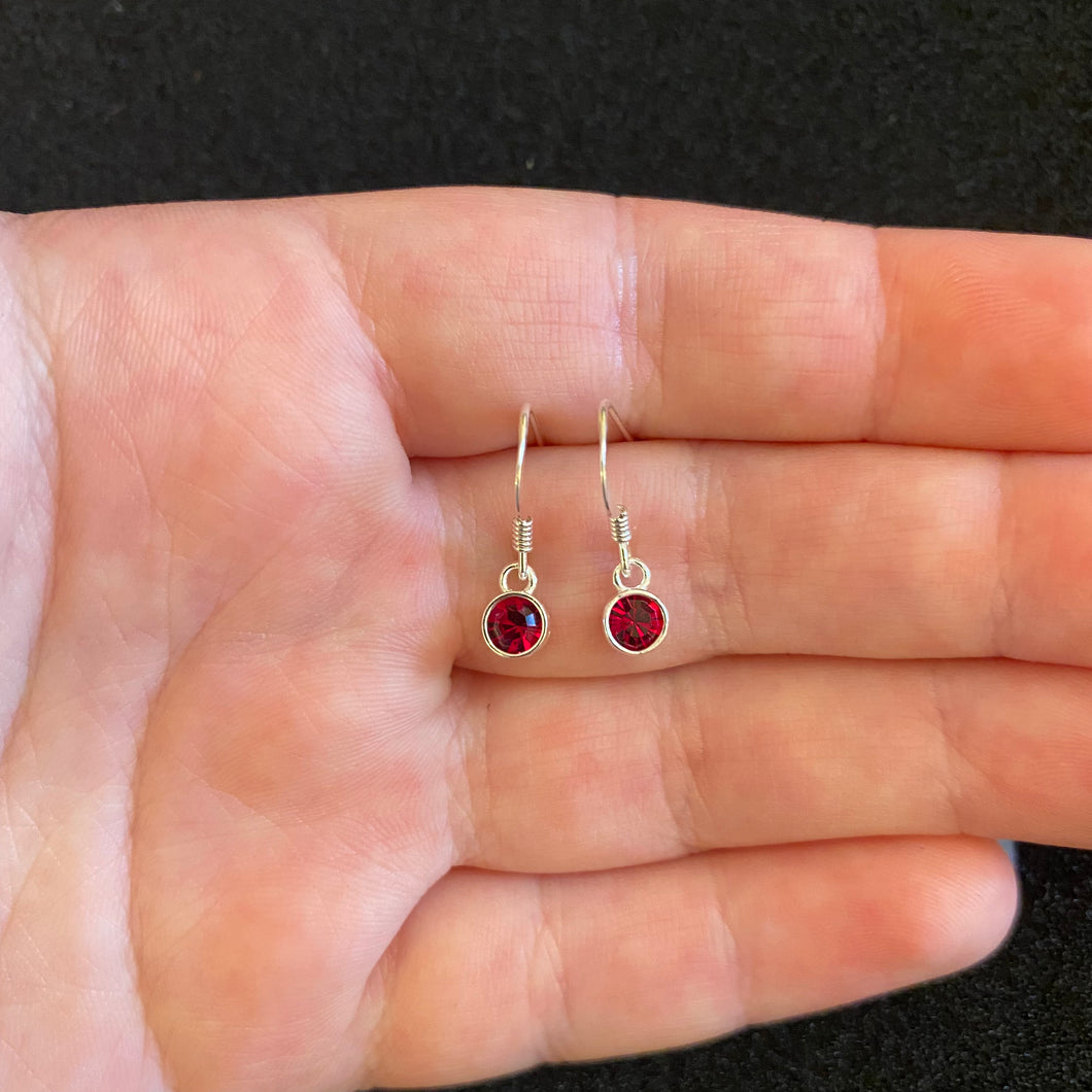 January birthstone dangle earrings