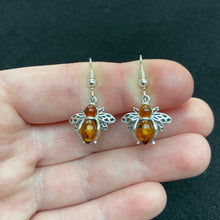 Load image into Gallery viewer, Amber bee earrings
