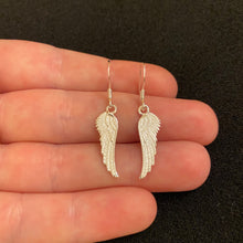 Load image into Gallery viewer, Angel wing dangle earrings
