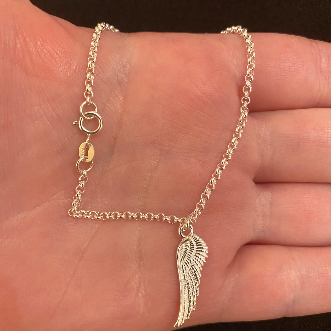 Sterling silver angel wing bracelet