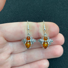 Load image into Gallery viewer, Amber bee earrings
