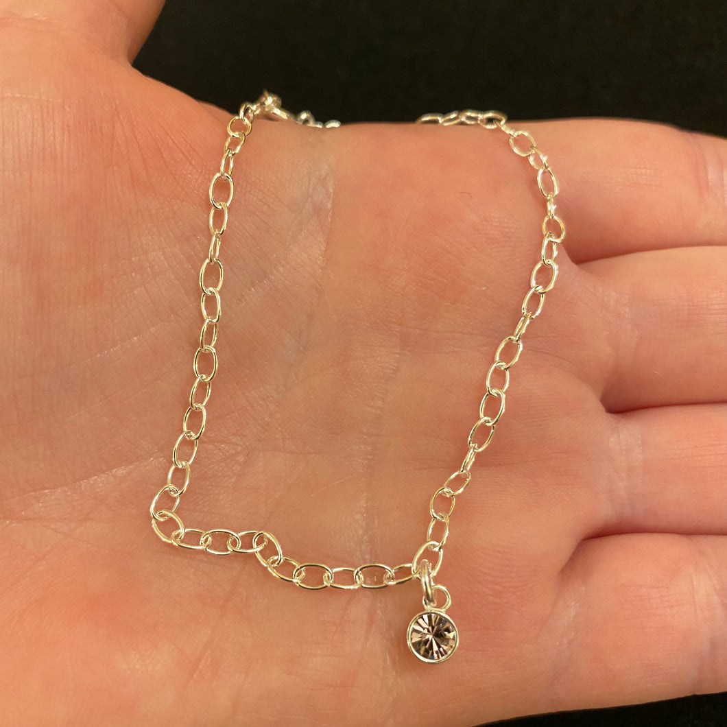 Sterling silver birthstone bracelet