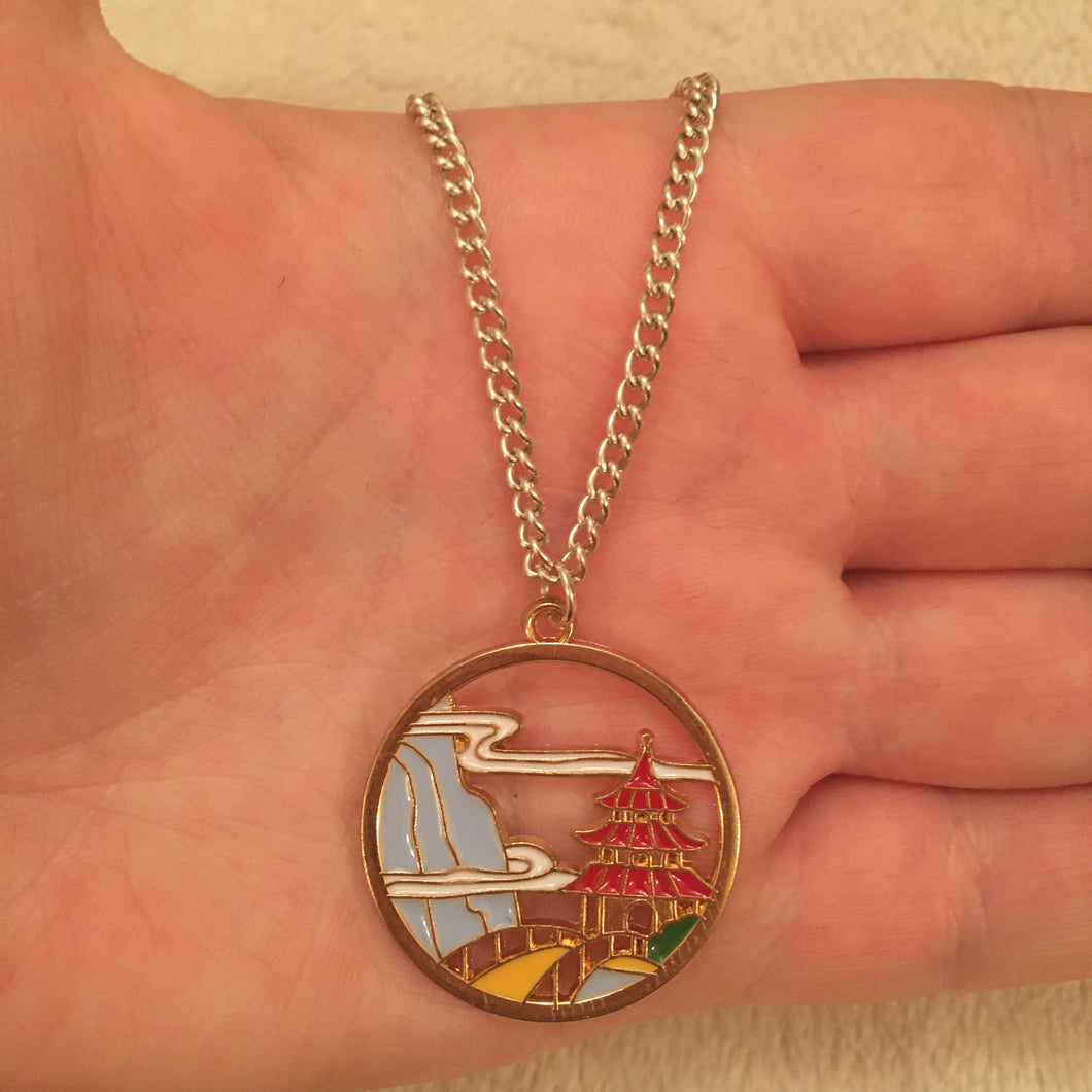 Japanese landscape necklace