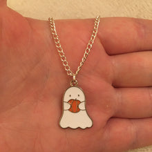 Load image into Gallery viewer, Ghost with pumpkin necklace
