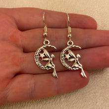 Load image into Gallery viewer, Fairy on the moon earrings

