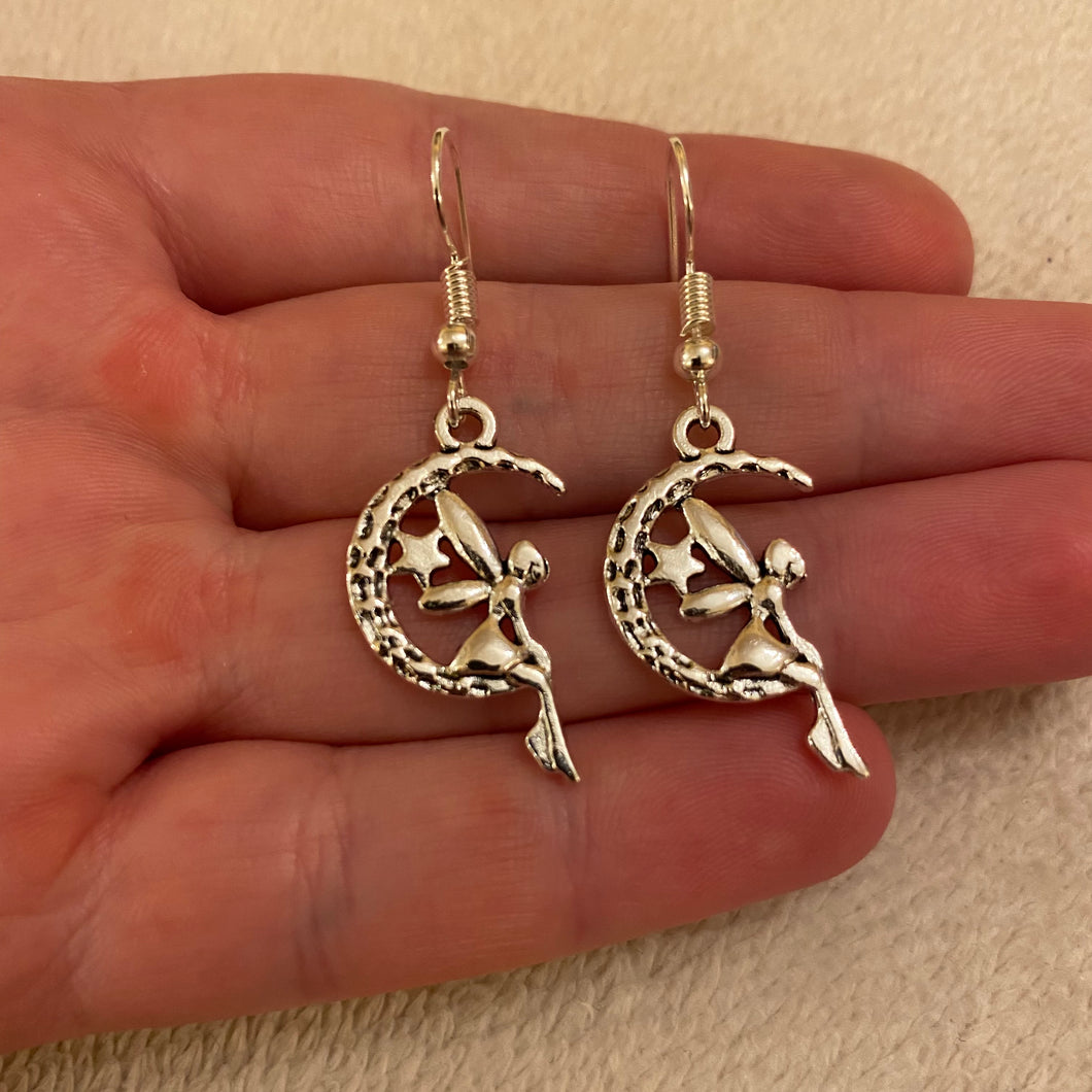 Fairy on the moon earrings