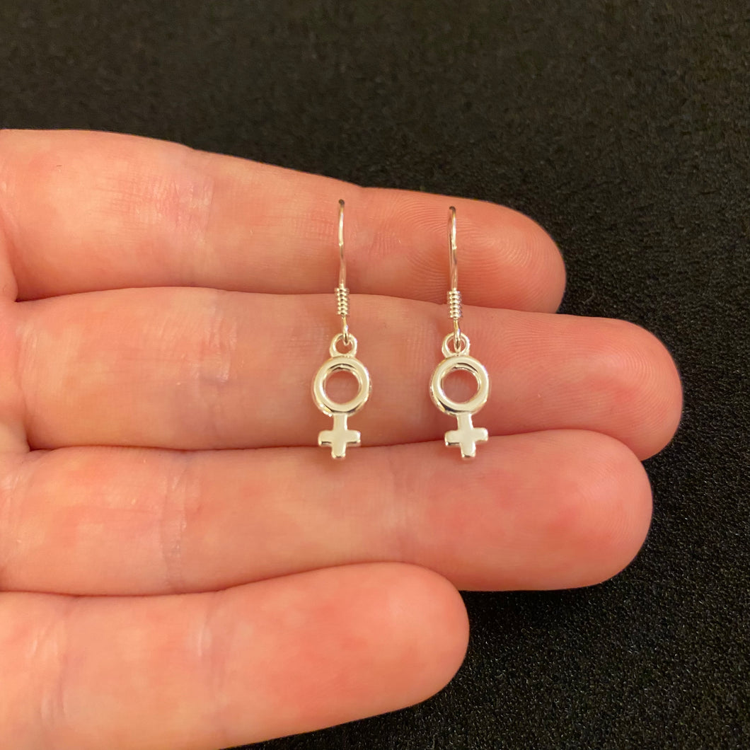 Female symbol dangle earrings