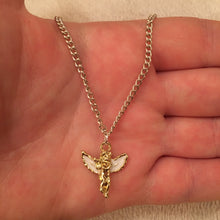 Load image into Gallery viewer, Cherub necklace with white wings
