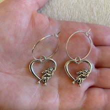 Load image into Gallery viewer, Cherub hoop earrings
