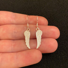 Load image into Gallery viewer, Angel wing dangle earrings
