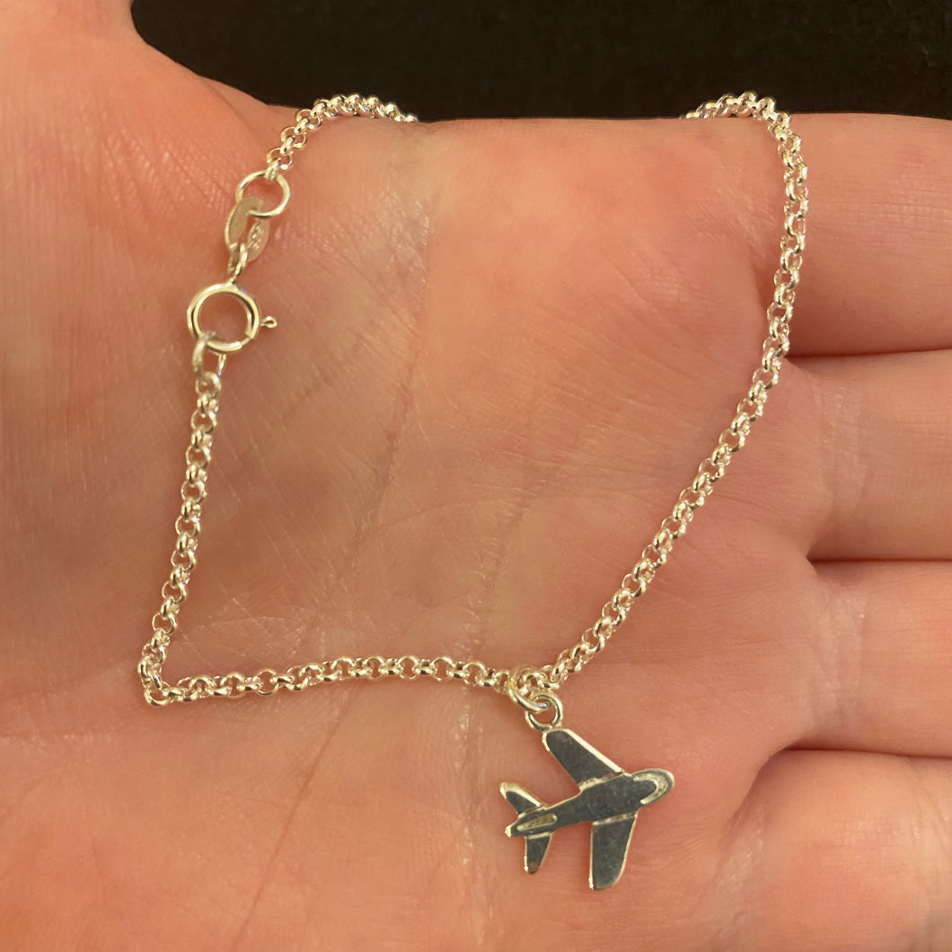 Sterling silver plane bracelet