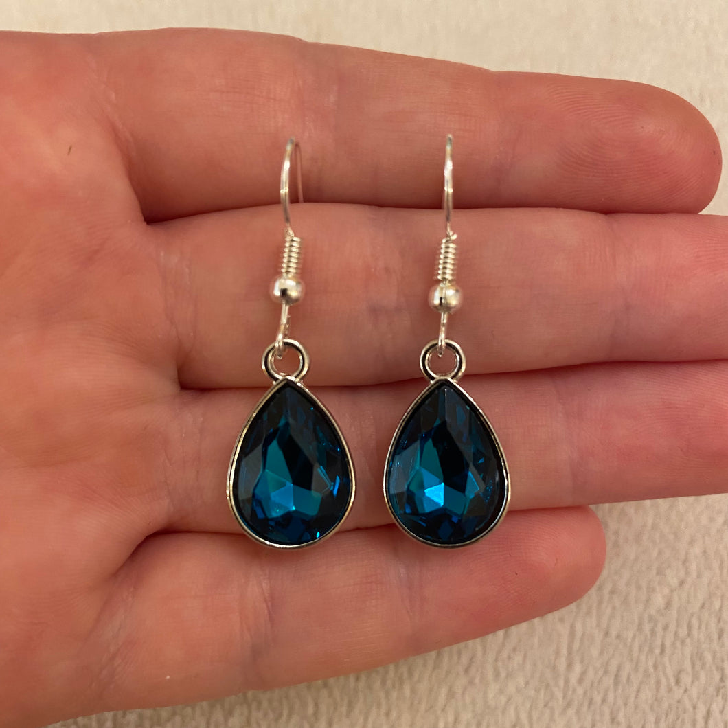 Teal teardrop earrings