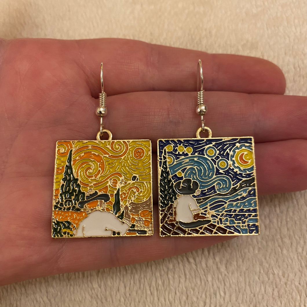 Mismatch painting earrings