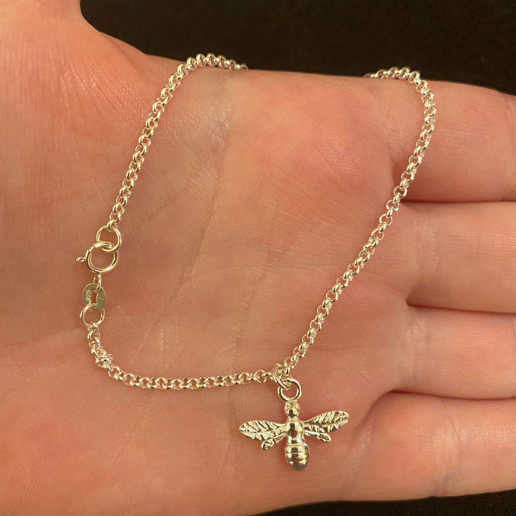Sterling silver bee bracelet