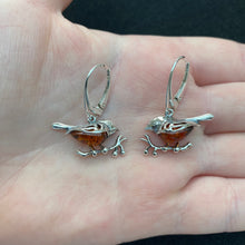 Load image into Gallery viewer, Amber robin earrings
