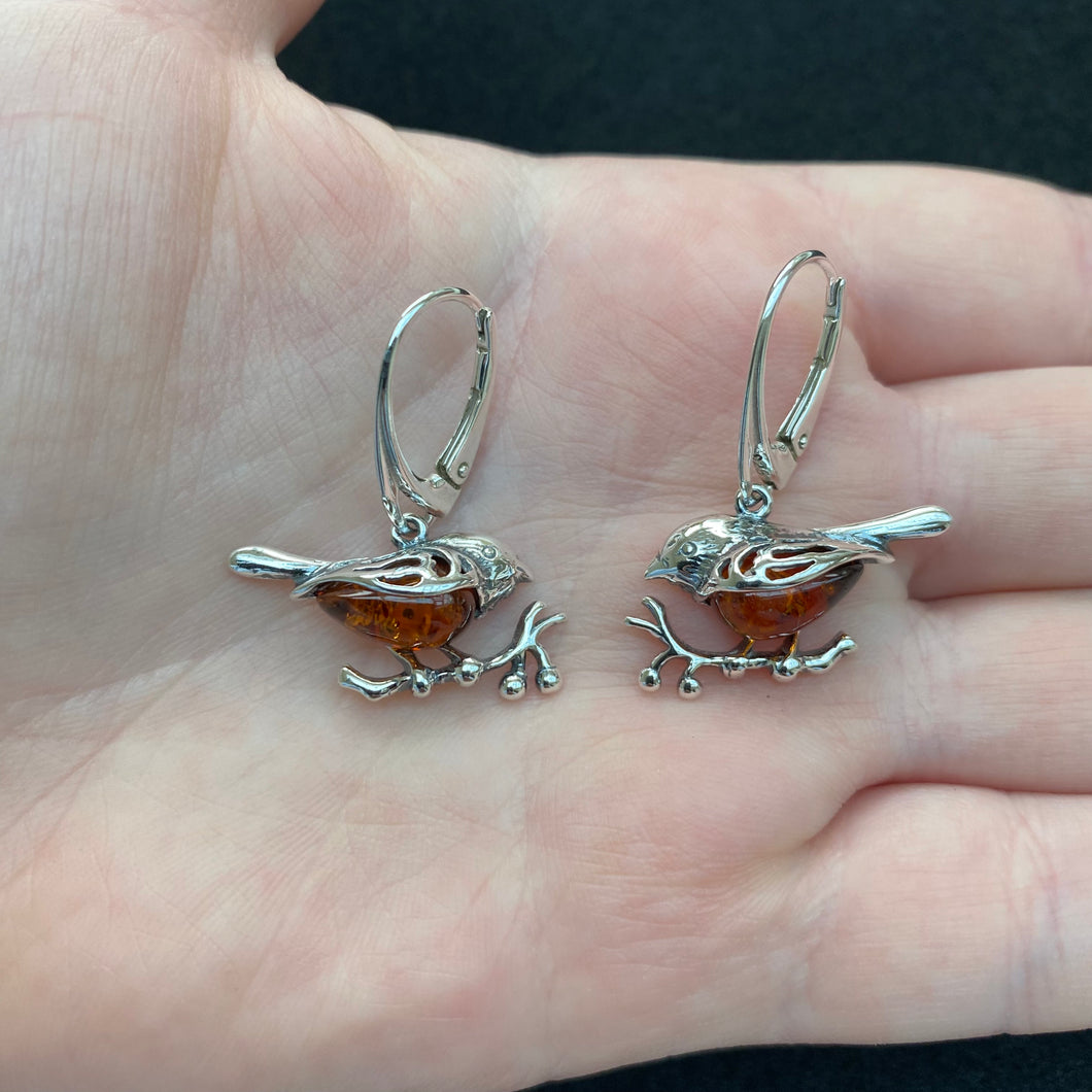 Amber robin earrings
