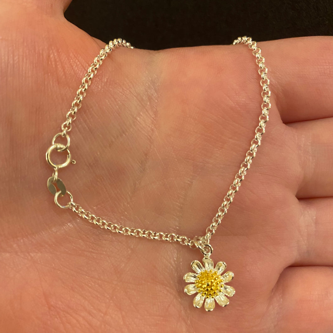 Sterling silver sunflower bracelet