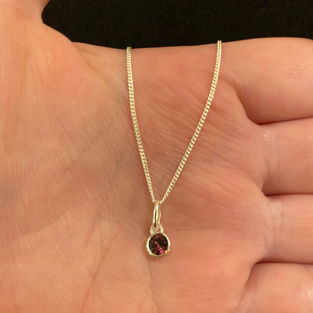 February birthstone necklace
