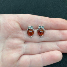 Load image into Gallery viewer, Amber owl studs

