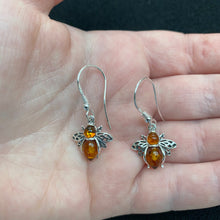 Load image into Gallery viewer, Amber bee earrings
