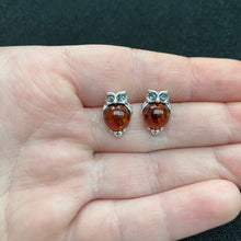 Load image into Gallery viewer, Amber owl studs
